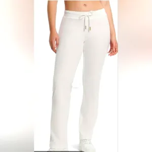 Juicy Couture womens Rib Waist Velour Pant W/Drawcord