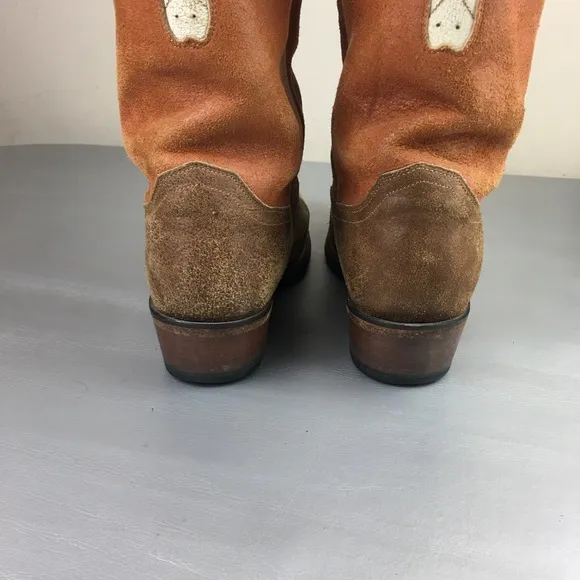 Justin Boots suede bull skull cowboy boots