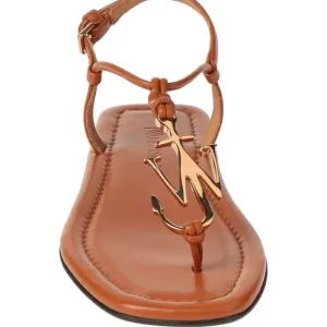 JW Anderson calfskin leather thong sandals with gold JW hardware. NWT/6.5.