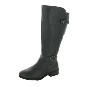 Karen Scott Women Grey Vegan Leather Leandraa Casual Knee-High Boots Size 6.5