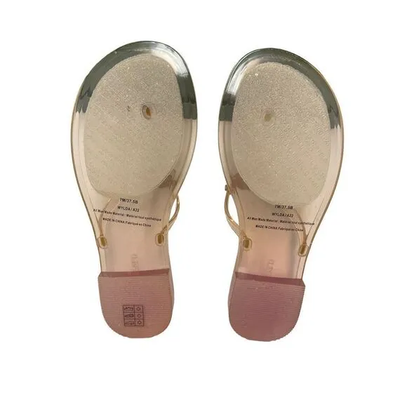 Karl Lagerfeld NIB Pink Transparent Thong Sandal Size 7
