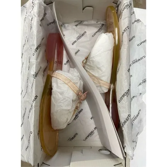 Karl Lagerfeld NIB Pink Transparent Thong Sandal Size 7