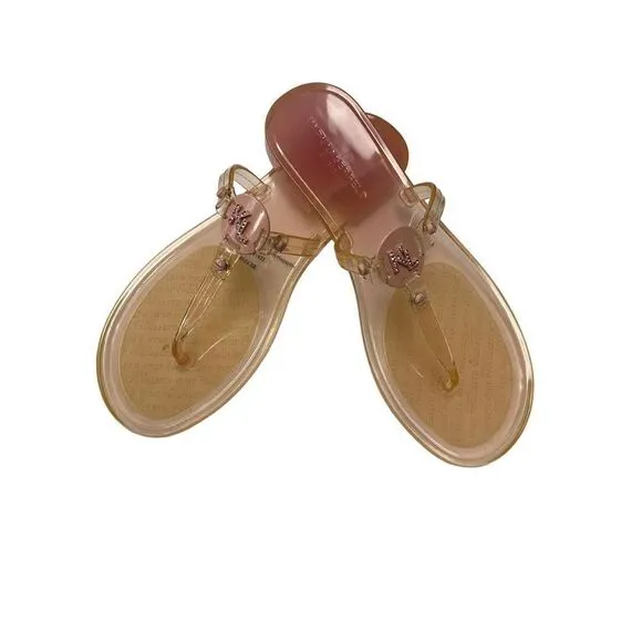 Karl Lagerfeld NIB Pink Transparent Thong Sandal Size 7