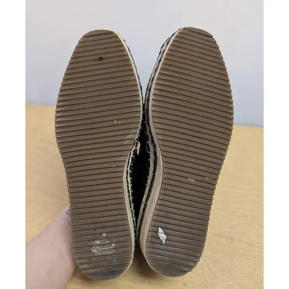 KARL LAGERFELD PARIS Desta Slip-On Espadrille Platform Flats Edgy Black 8