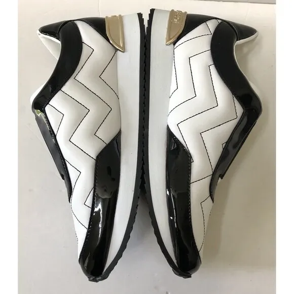 Karl Lagerfeld Paris Melody Slip on Sneakers Women's Size 8.5 White/Black