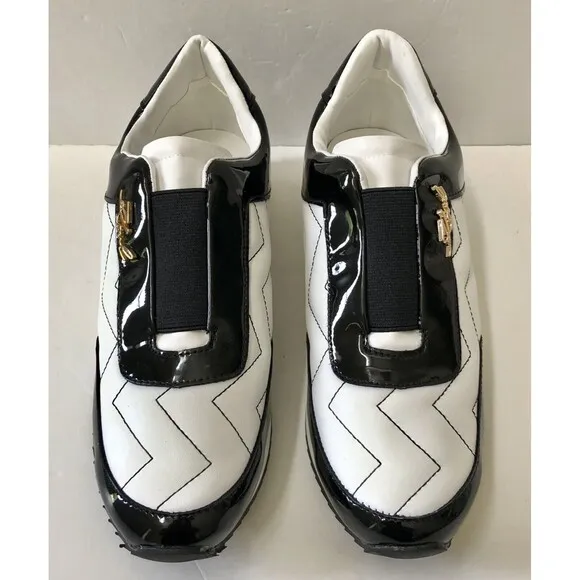 Karl Lagerfeld Paris Melody Slip on Sneakers Women's Size 8.5 White/Black
