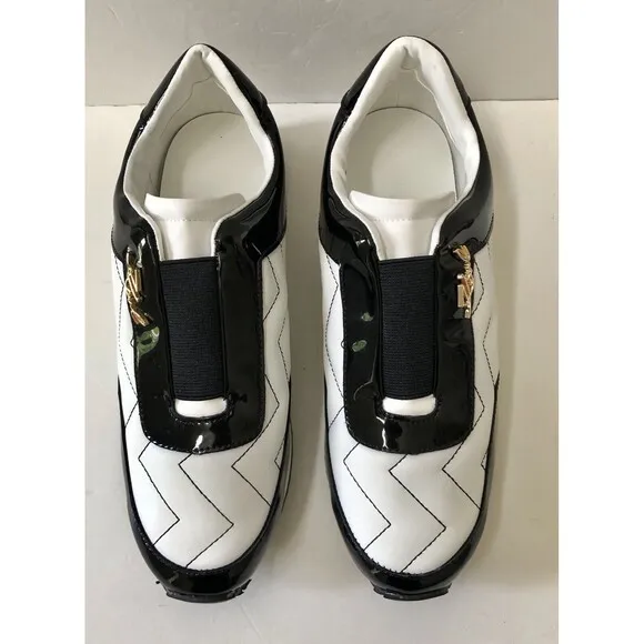 Karl Lagerfeld Paris Melody Slip on Sneakers Women's Size 8.5 White/Black