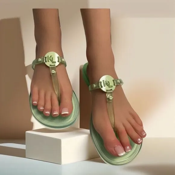 Karl Lagerfeld Sandals  NIB Mint Color Transparent Thong Sandal Size 7