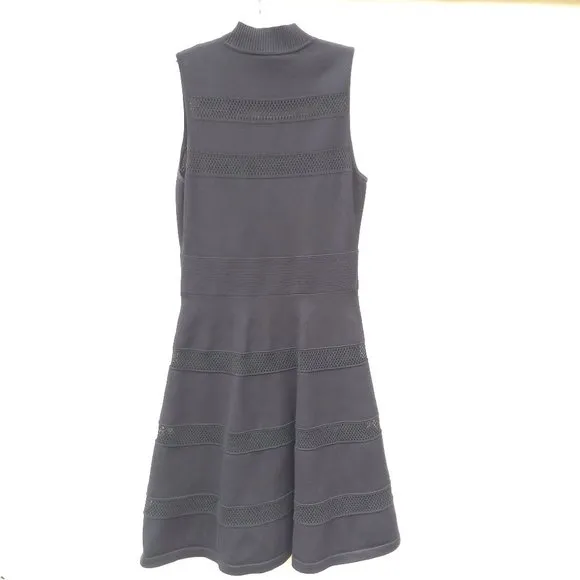 Kate Spade Black Knit Mesh Stripe Dress Size XS Quiet Luxury Old Money Ladylike