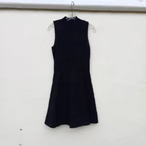Kate Spade Black Knit Mesh Stripe Dress Size XS Quiet Luxury Old Money Ladylike