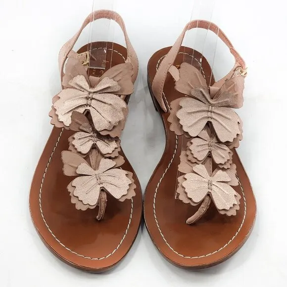 KATE SPADE Celo Butterfly Rose Gold/Pale Pink Nappa Thong Sandals