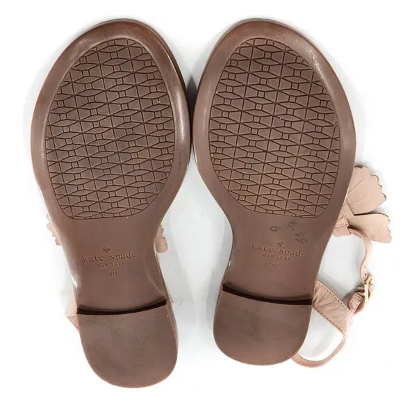 KATE SPADE Celo Butterfly Rose Gold/Pale Pink Nappa Thong Sandals