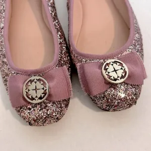 Kate Spade Fontana ROSE GOLD Glitter Ballet Flats size 7.5