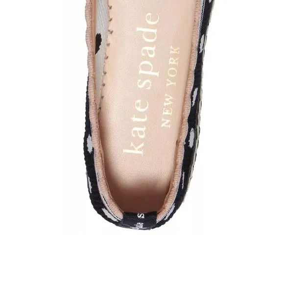 ♠️Kate Spade Knottingham Dots Knit Espadrilles Flats, Black NIB