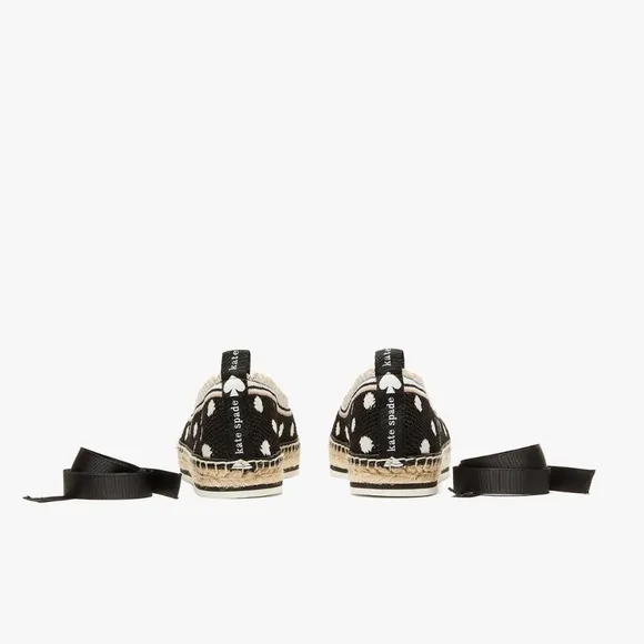 ♠️Kate Spade Knottingham Dots Knit Espadrilles Flats, Black NIB