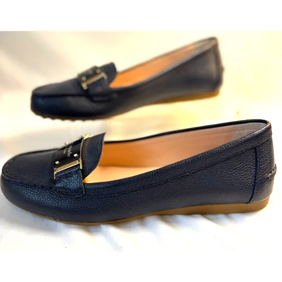 Kate Spade NY Cheshire Loafer  9B Woman Shoes AETREX INSOLE  Navy Blue leather