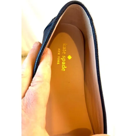 Kate Spade NY Cheshire Loafer  9B Woman Shoes AETREX INSOLE  Navy Blue leather