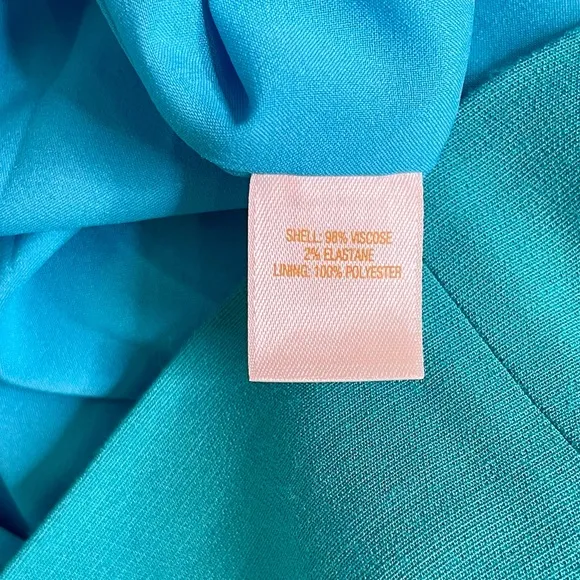 Kate Spade Teal Vanessa Dress with Embellished Necklace Collar Neckline Like New