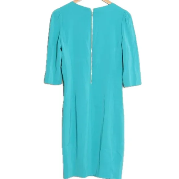 Kate Spade Teal Vanessa Dress with Embellished Necklace Collar Neckline Like New