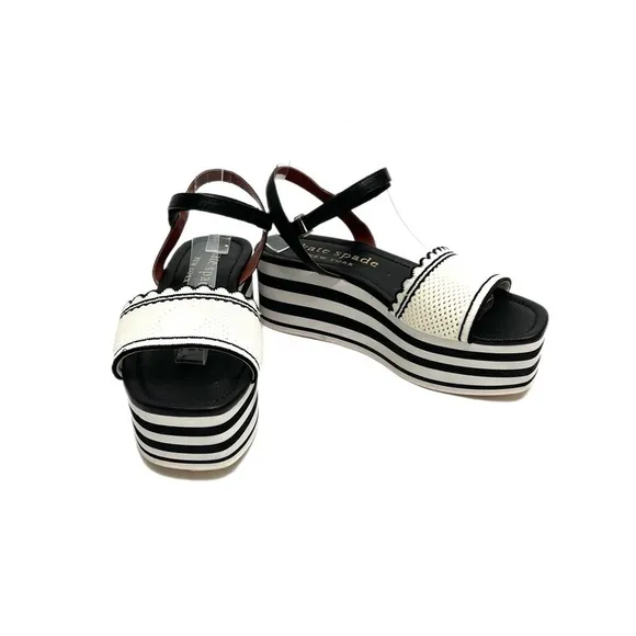 KATE SPADE | Vintage Y2K scalloped flatform Velcro strappy sandals
