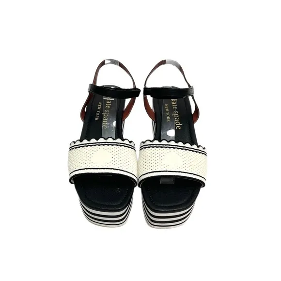 KATE SPADE | Vintage Y2K scalloped flatform Velcro strappy sandals