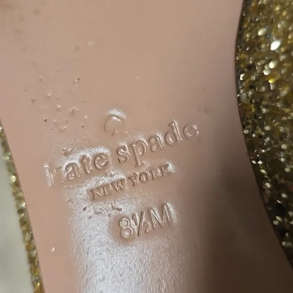 Kate Spade Willa gold glitter heels 8.5
