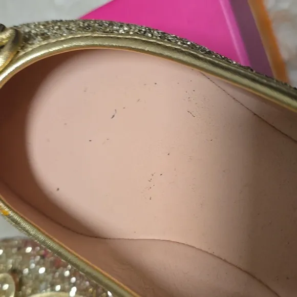 Kate Spade Willa gold glitter heels 8.5