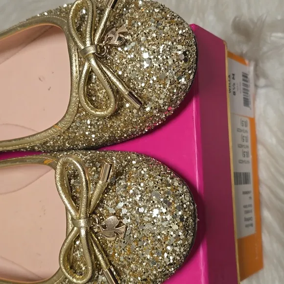 Kate Spade Willa gold glitter heels 8.5