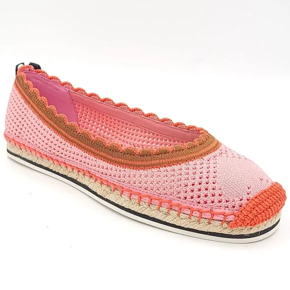 Kate Spade Women Knottingham Espadrille Ballet Flats Size US 5.5B Pink Red Knit
