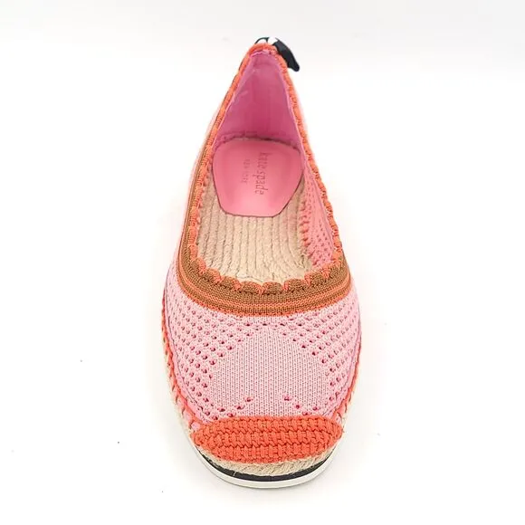 Kate Spade Women Knottingham Espadrille Ballet Flats Size US 5.5B Pink Red Knit