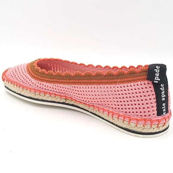 Kate Spade Women Knottingham Espadrille Ballet Flats Size US 5.5B Pink Red Knit