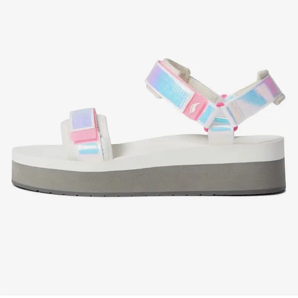 Keds Trio Women’s Iridescent White Platform Summer Sandals Size 11 NWT