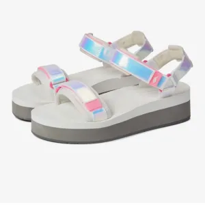 Keds Trio Women’s Iridescent White Platform Summer Sandals Size 11 NWT