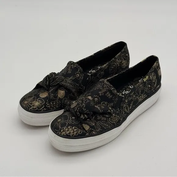 Keds X Rifle Paper Co Triple Decker Colette Jacquard Sneakers Slip On Shoes 6