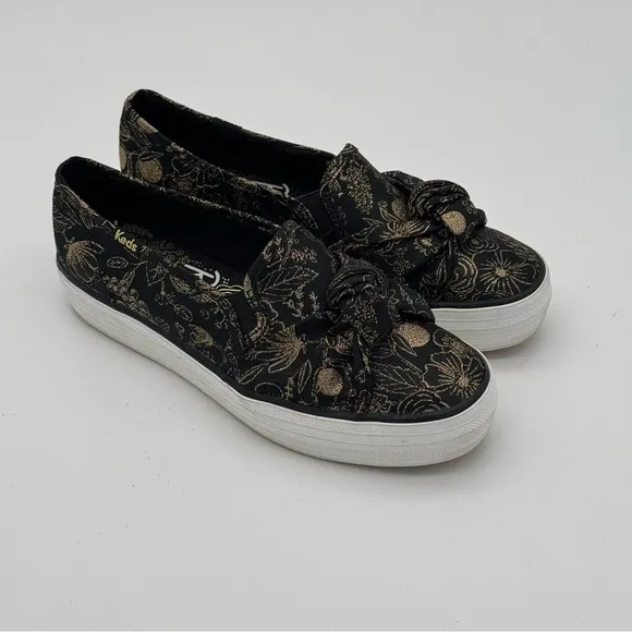 Keds X Rifle Paper Co Triple Decker Colette Jacquard Sneakers Slip On Shoes 6