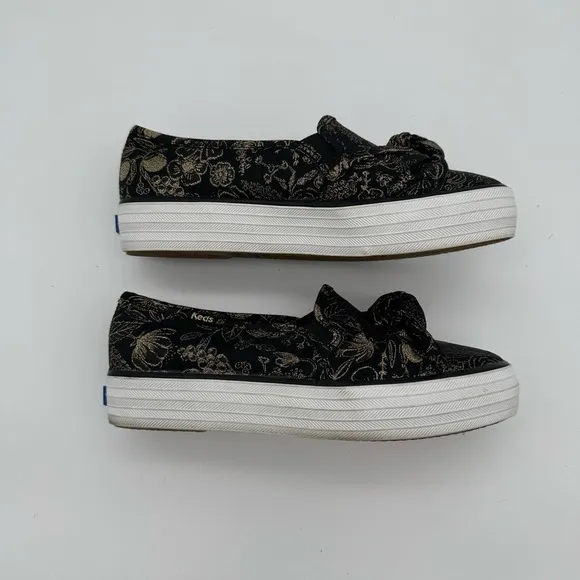 Keds X Rifle Paper Co Triple Decker Colette Jacquard Sneakers Slip On Shoes 6