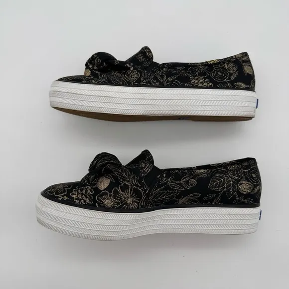 Keds X Rifle Paper Co Triple Decker Colette Jacquard Sneakers Slip On Shoes 6