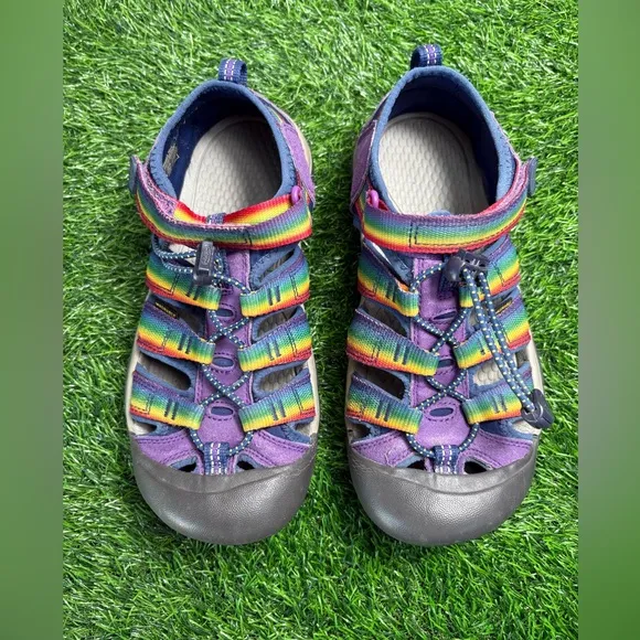 Keen Big Kids’ Newport H2 Sandals-Size: 4-Multi-Color-Preowned, Very Good Cond.