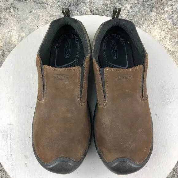 Keen Men's Size 12 Rialto Dark Earth Brown Leather Slip On Casual Loafers Shoes