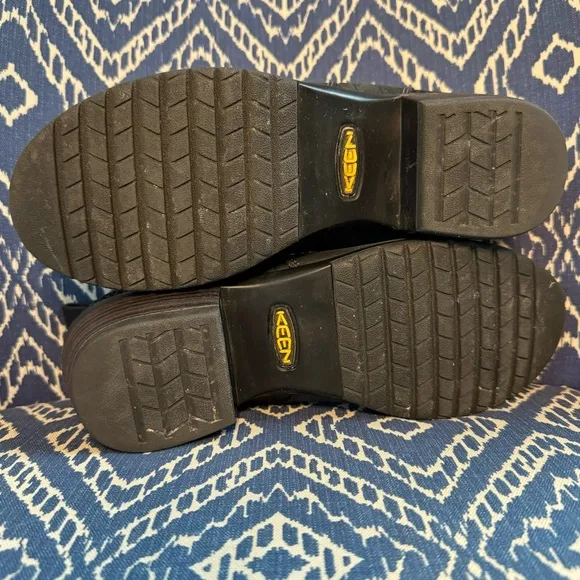KEEN Morrison Chelsea Stacked Heel Ankle Boots, Black/Charcoal, Size 8