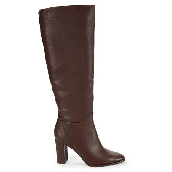 KENNETH COLE BROWN LEATHER LOWELL KNEE HIGH BOOTS