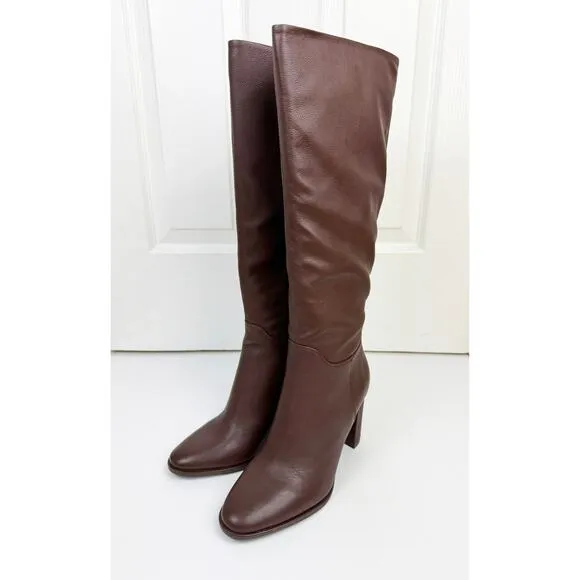 KENNETH COLE BROWN LEATHER LOWELL KNEE HIGH BOOTS