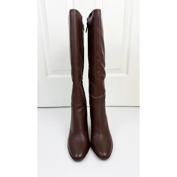KENNETH COLE BROWN LEATHER LOWELL KNEE HIGH BOOTS