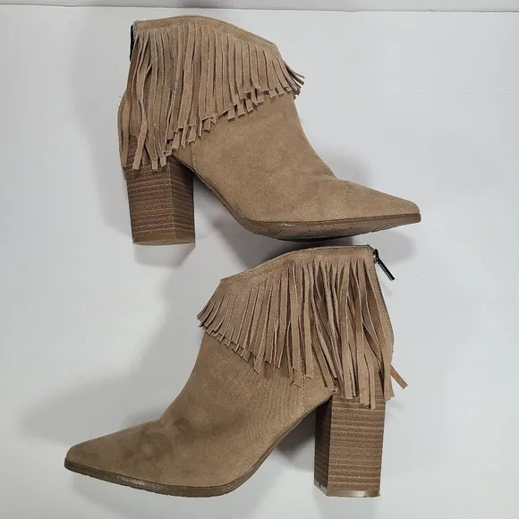 Kenneth Cole Reaction Pull Ashore Fringe Ankle Boots Women's Size 10