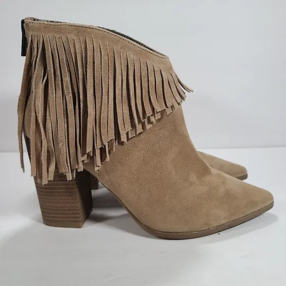 Kenneth Cole Reaction Pull Ashore Fringe Ankle Boots Women's Size 10