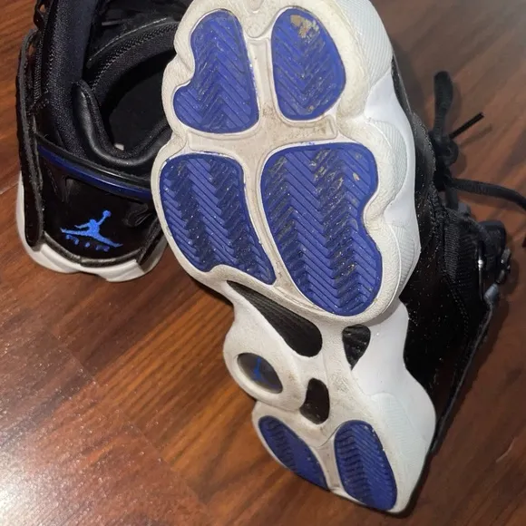 Kids Black and Blue Jordan Sneakers