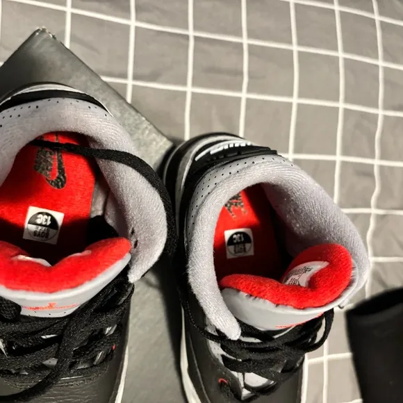 Kids Black and Red Jordan, Sneakers wore one time, but ran too small