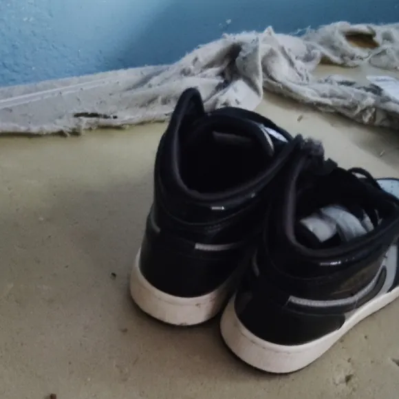 Kids Black and Silver Sneakers