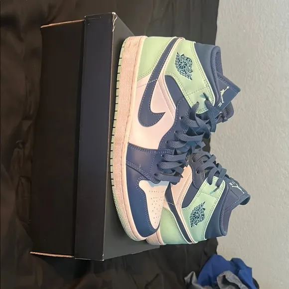 Kids Blue and Green Sneakers
