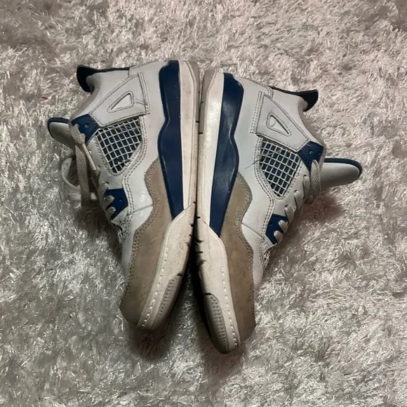 Kids Blue and White Jordan Sneakers